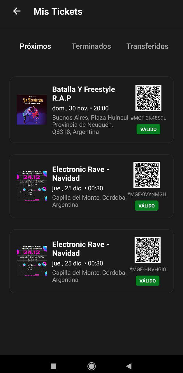 Mis tickets del comprador en SUBPASS